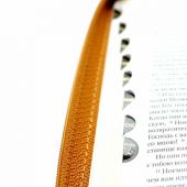 Библия каноническая 045 УZTIC (светло-коричневый, экокожа, золотой обрез, на молнии)